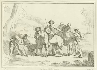 Peasants Resting on Their Way to Market by Johannes Lingelbach